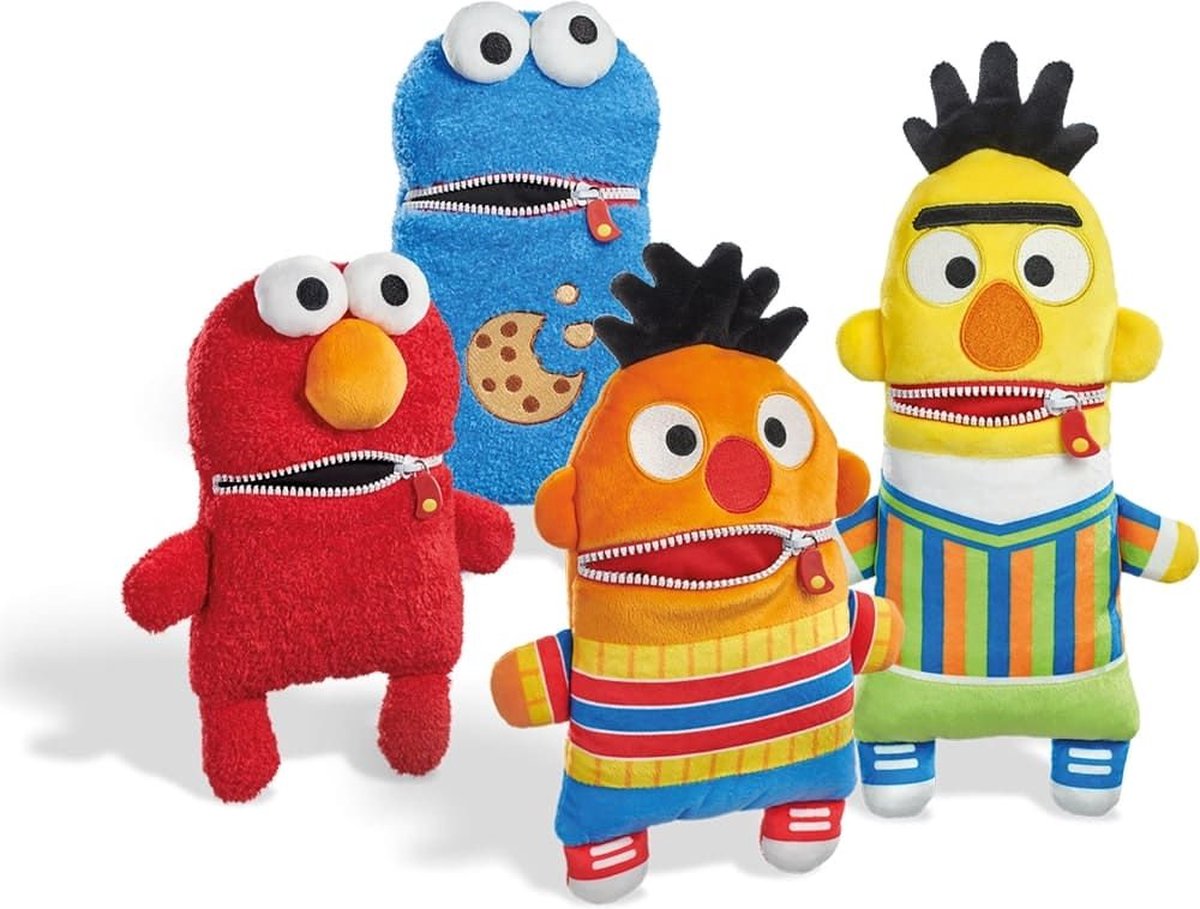 Schmidt Spiele Zorgenvriendje Ernie – Zachte Pluche Knuffel uit Sesamstraat met Ritssluiting-Mond om Zorgen op te Eten – Meerkleurig Knuffeldier voor Kinderen – Emotionele Ondersteuning en Troostvriend – Officiële Licentie – Perfect als Slaapknuffel — afbeelding 4