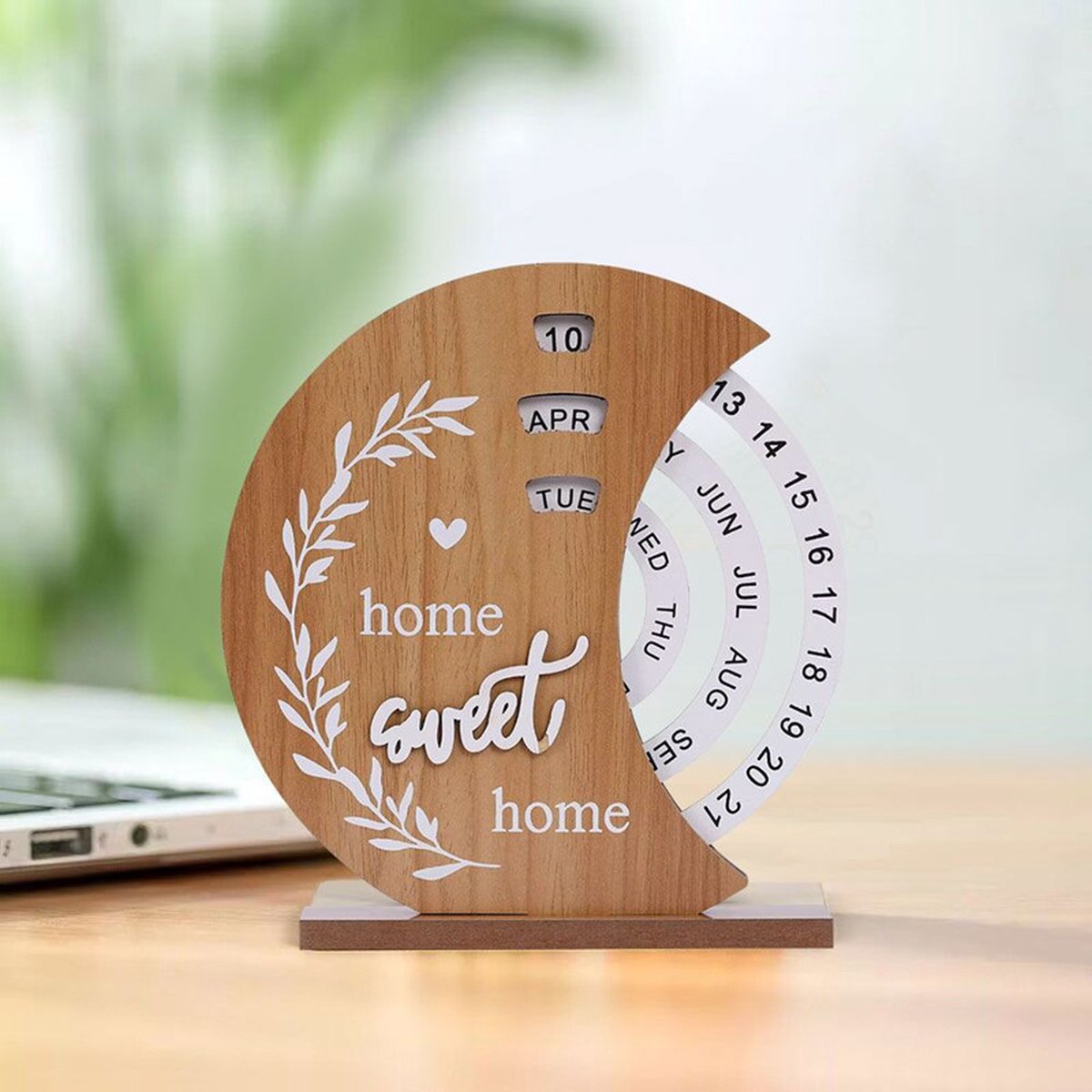 Calendrier Perpétuel En Bois à Peindre Avec Diamants - DIY Art Diamant 13 Chats - Cadre Rotatif Manuel, Décoration De Table - Kit Complet Fourni - 8
