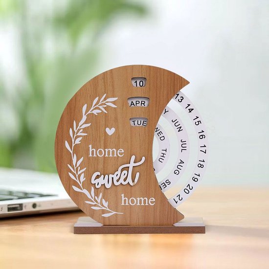 Hölzerner ewiger Kalender kreative Astrologie Meditation Home Decoration Holz Laser Carving Ewiger Kalender Anhänger | DE