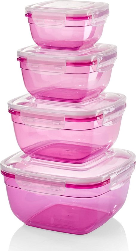 Glazen voedselcontainers met deksels - 5-pack 880 ml - 1 vak