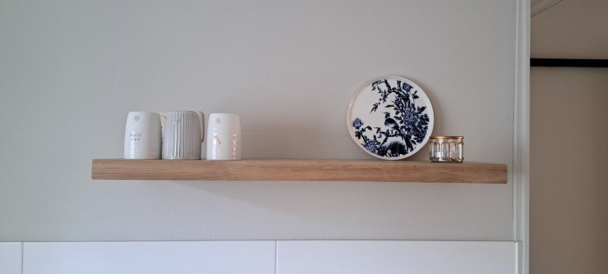 MeubelZwagerij Zwevende Wandplank Eiken 50 cm Meubelzwagerij inclusief bevestigingsmateriaal