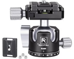 Low Profile Camera Statief Ball Head - CNC Bewerking - Panorama Kogelkop - Quick Release Platen - DSLR Camcorder - Telescoop - Max Load 10kg