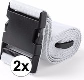 Bol.com 2x stuks Kofferriemen wit 180 cm aanbieding