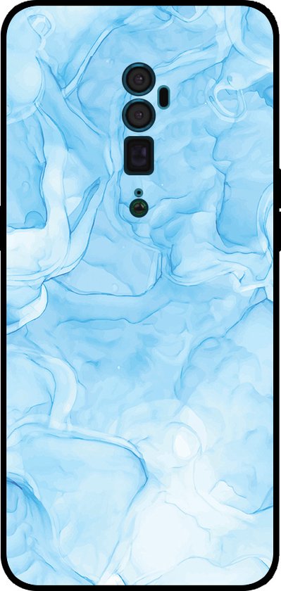 Coque de téléphone Smartphonica adaptée à Oppo Reno 10X Zoom avec imprimé marbre - Coque arrière en TPU motif marbre - Bleu clair adaptée à Oppo Reno 10x Zoom