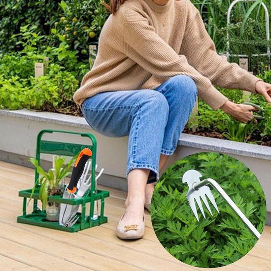 Tuinieren hand onkruidsteker met rubberen handgreep - tuinhak handverticuteerder voor gazonrandsteker - onkruidverwijderaar tuingereedschap - voegenkrabber met steel tuingereedschap voegenkrabber — afbeelding 5