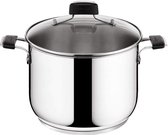 Bol.com Stalen pan met deksel - Ø 22 cm - Tempra - kookpan - zwart aanbieding