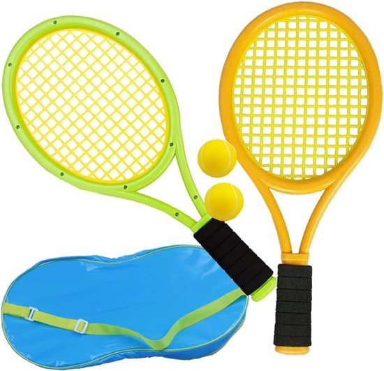 Foto: Strandtennisset tennisracket kinderracketset met 2 tennisballen en tas softbal tennisspelset kinderspeelgoed voor kinderen van 3 6 jaar