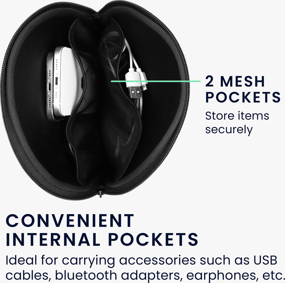 Kwmobile Hoes Geschikt Voor Sony WH-CH520 / WH-CH510 - 22,5 X 17 Cm Beschermhoes Voor Headset In Donkerblauw Van Neopreen - View #5