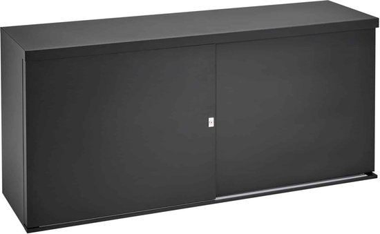 Armoire basse portes coulissantes 75x160x45 Wit avec rallonge Chêne anthracite