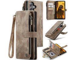 Hoesje - Geschikt voor Samsung Galaxy S24 FE Hoesje - CaseMe C30 Book Case met Portemonnee - Bruin