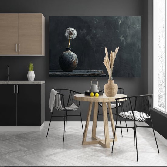 Tableaux sur verre représentant des pissenlits - Tableaux sur verre Bloem - Peintures sur vases - Peintures classiques - Peinture sur plexiglas - Décoration murale en verre acrylique 105 x 70 cm