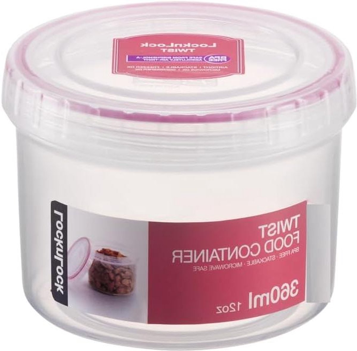 Ronde container 13 l transparant plastic kleurloos 360 ml Lock & Lock magnetron bakjes met deksel