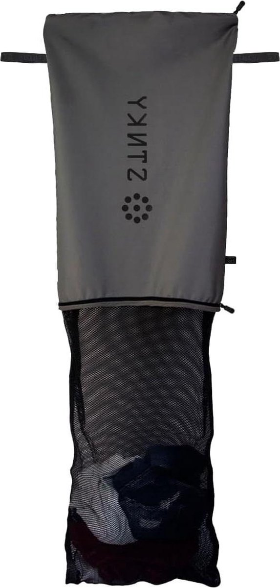 Waszak XL grijs - ritssluiting, handgrepen, interne netzak - voor reizen, yoga, gezondheidszorg, gymkit, wasserette