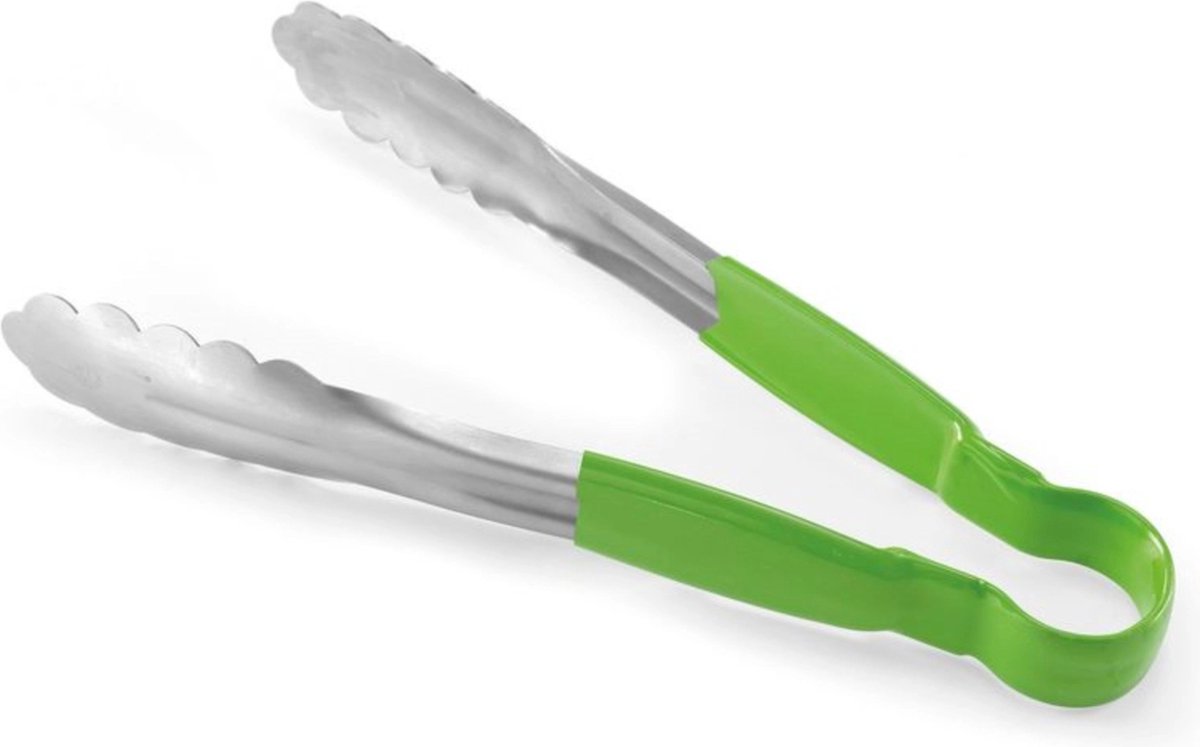 HENDI Serveertang – HACCP-norm – 300 mm – Groen – Roestvrij staal