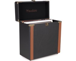 Audizio RC37 Luxe Vinyl Platenkoffer voor 30 tot 35 platen - Zwart