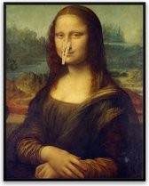 Klassieke Mona Lisa Badkamer Canvas Wall Art - Vintage Humor Toilet Prints Met Meisje Knijpen Neus Grappige Muur Decor 30 x 40 cm Ingelijst : XMJJQQ