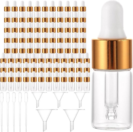 Mini flacon Pipette de 3ml, 100 Pieces, pour huile essentielle, aromathérapie, Massage, parfum, échantillon d'huile