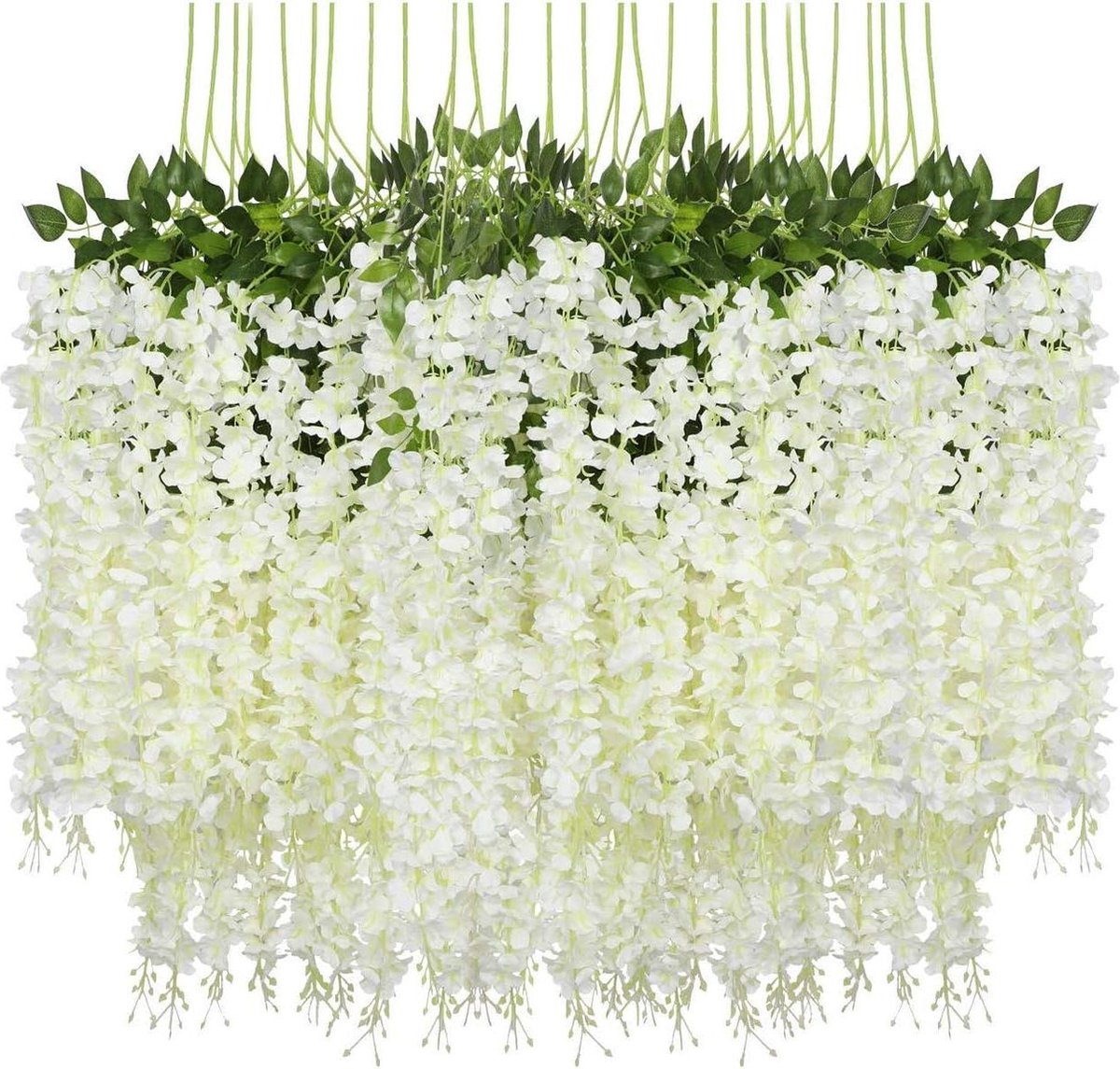 24 Stuks Wisteria Slinger Zijde Bloemen voor Woondecoratie - Bruiloften Thuis Tuin Feestje