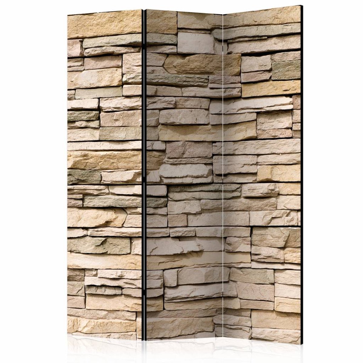 Vouwscherm / Kamerscherm - Decoratieve stenen 135x172cm , gemonteerd geleverd dubbelzijdig geprint