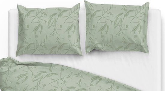 Zohome Dekbedovertrek Fiori-di-Satinado - Abstract Bedlinnen - 200x220 - Groen - Dekbedhoes van 100% Katoen-Satijn van Merkloos — afbeelding 4