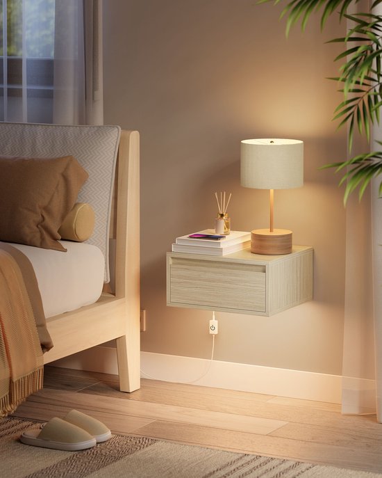 Wandplank Stor met lade 65x30x15 cm zwart [en.casa