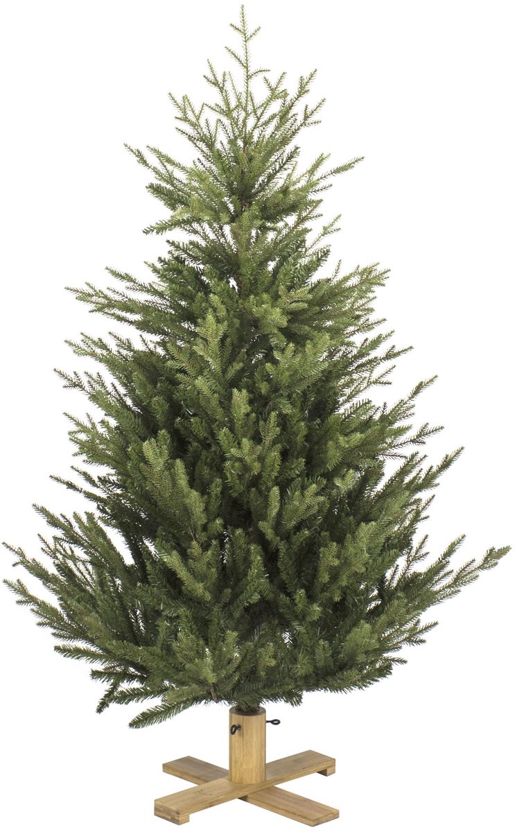 Arkansas kunstkerstboom - 152 cm - groen - Ø 114 cm - houten voet