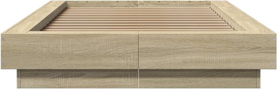 vidaXL - Cadre de lit - avec - éclairage LED- sonoma - couleur chêne - 75x190 - cm