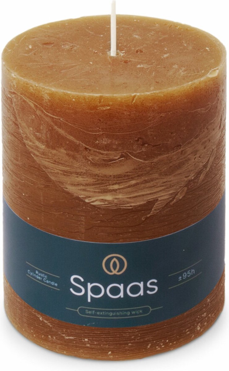 SPAAS Rustieke stompkaars Essential Collection 100/130 mm - Cognac