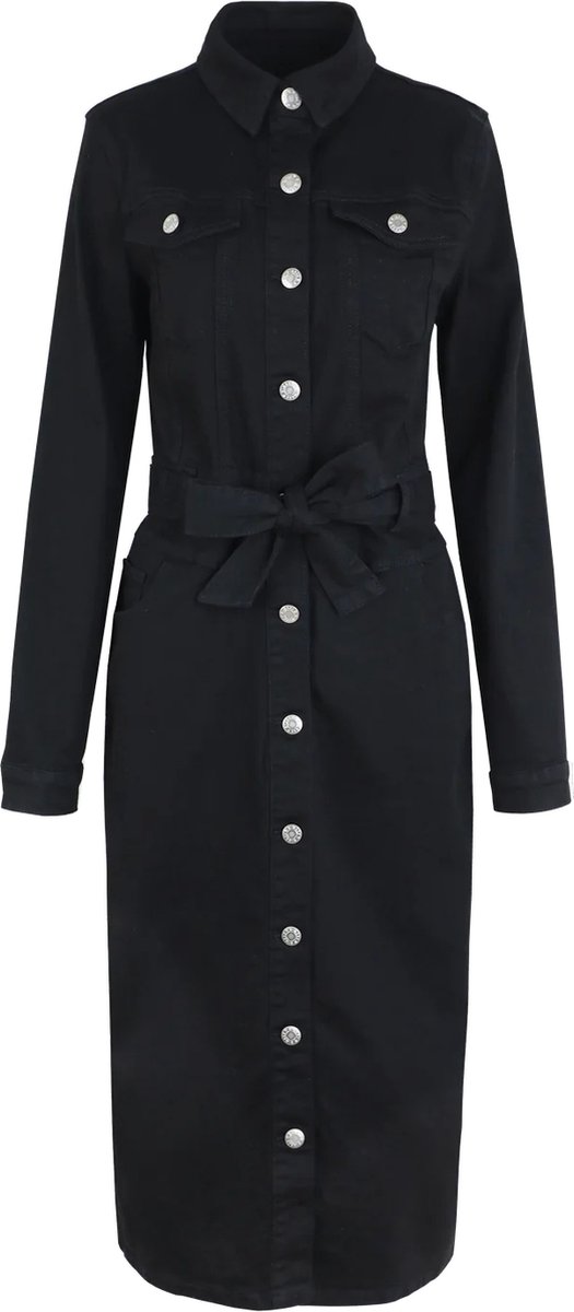 G-maxx - Erina Denim jurk 24WNG03 Black - Maat : S