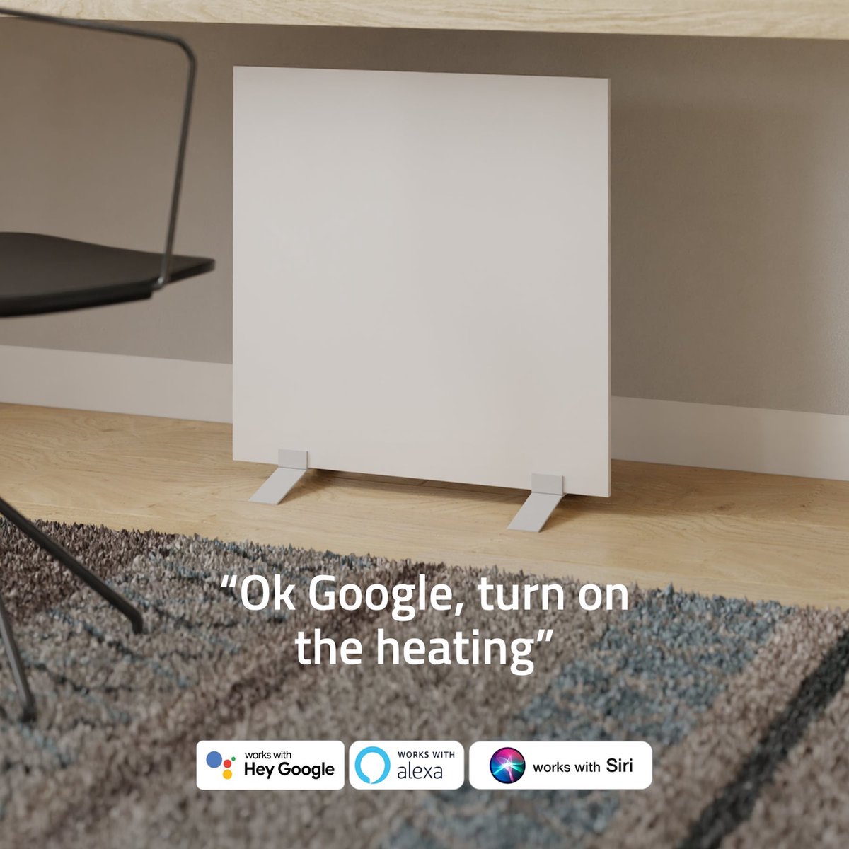 Hombli Elektrische Kachel – Smart Infrarood Verwarmingspaneel – Elektrische Radiator – Heater – 10m2 – 350W – Metaal – foto 3