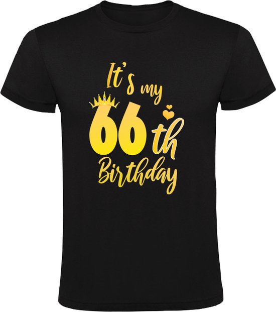T-shirt homme Happy Anniversaire Goud 66 ans - anniversaire - cadeau - fête