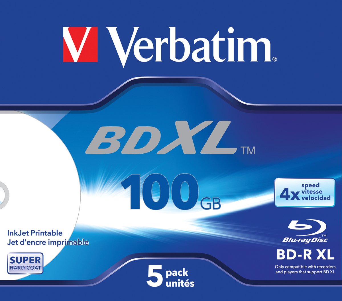 Blu-Ray BD-R Verbatim 5 Units 4x 100 GB