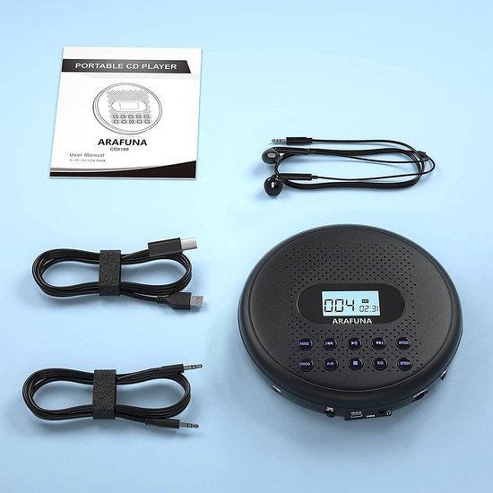 Lenco CD-010 draagbare CD-speler Walkman discman met hoofdtelefoon en Lenco CD-010 draagbare CD-speler Walkman discman met hoofdtelefoon en