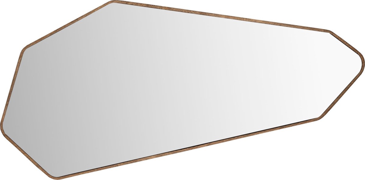 Dutchbone Basil Spiegel/ Wandspiegel Asymmetrische vorm Hout - Bruin