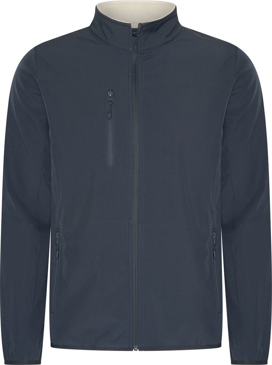 Mario Russo Softshell Jas Heren - Winterjas Heren - Jassen heren - Winddicht en waterafstotend - Navy - XL