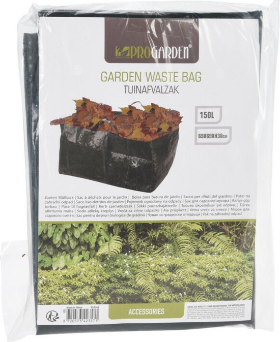 Progarden Tuinafvalzak - 2x - opvouwbaar - vierkant - groen - 150 liter - bladeren opruimen van ProGarden — afbeelding 4