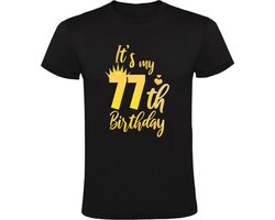 77 Jaar Verjaardag T-shirt Heren Katoen