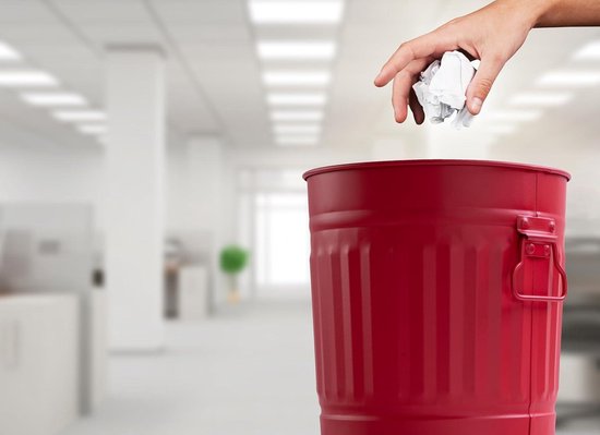 Gegalvaniseerde Metalen Vuilnisbak met Handvaten - Deksel - Rood - Diameter  &Oslash; 215 cm -... | bol