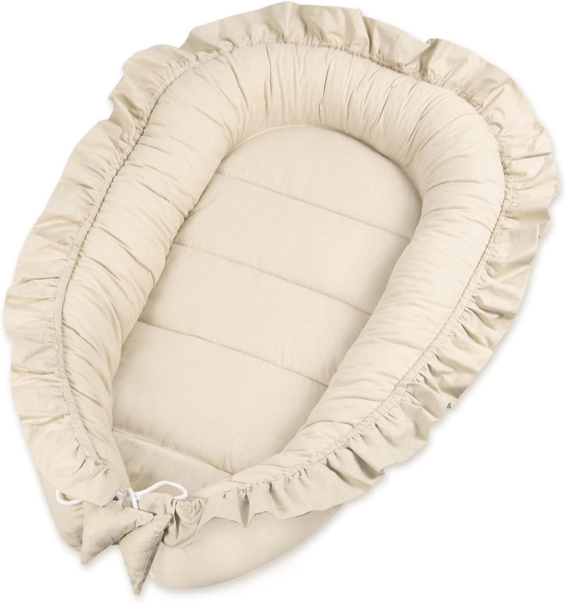 Goedkoopste Ruches babynestje - Knuffelnest voor baby's en pasgeborenen - 100 katoen - Thuis of als babynest - 55 x 90 cm - Beige