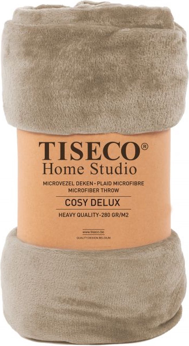 Tiseco Home Studio - Deken COSY DELUX - microflannel - 280 g/m² - 130x160 cm - Taupe