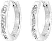 Boucles d'oreilles en acier avec pierres de zircone