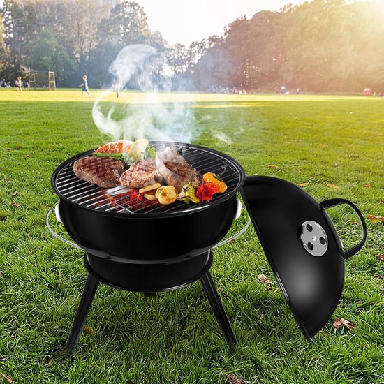 Houtskoolgrill klapgrill - draagbare campinggrill voor 2-4 personen met deksel — afbeelding 5