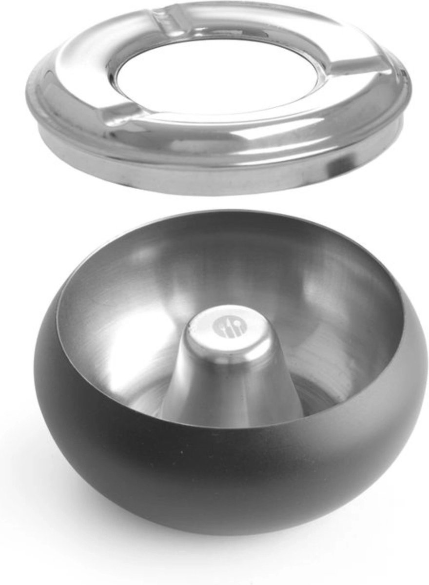 Goedkoopste Hendi Terrasasbak - roestvast staal - matzwarte coating - verwijderbare rand - ⌀105x(H)58mm