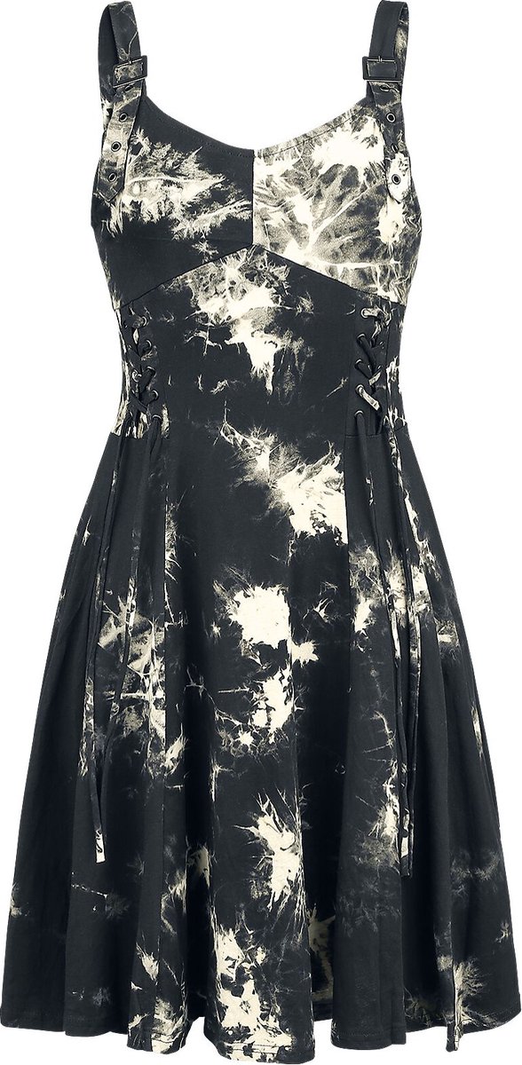 Chemical Black Malin Tie Dye Dress Korte jurk zwart-wit XL Dames