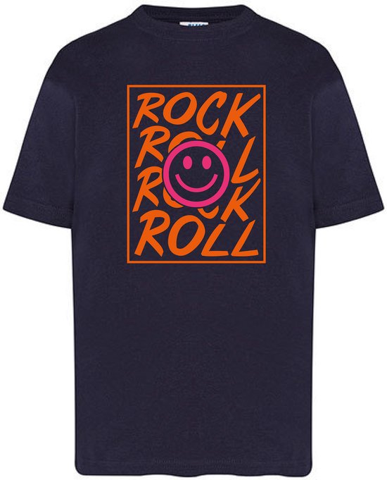 Kids - T- Shirts - Rock Roll - Blauw-164