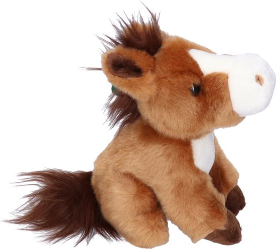 Pia Toys Knuffeldier Paard - Pluche Stof - Premium Kwaliteit Knuffels Zwart 30 Cm