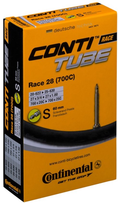 Chambre à Air Continental Race 28 "- Vélo de Route - Valve Française - 60 mm