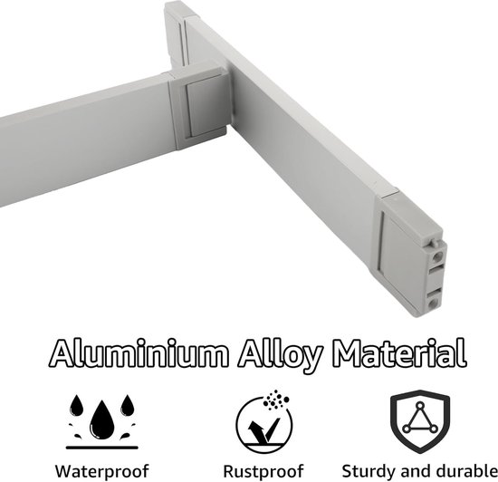 DAJAVE Lot De 4 Séparateurs De Tiroir Réglables Blanc - Hauteur 13 Cm, Extensibles 33,2 à 55 Cm - Rangement Cuisine Armoire Bureau