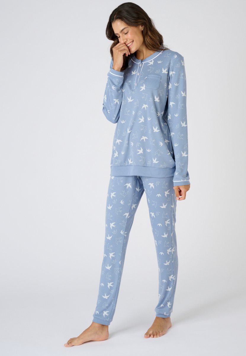 Damart - Pyjama Thermolactyl interlock mesh - Dames - Blauw - 54-56 (XXL)