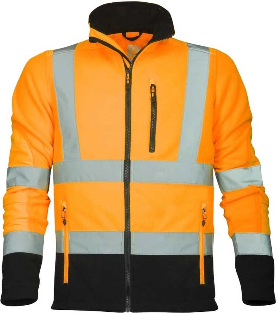 Ardon Signal Hi-Viz Fleece Jack | Fluorescerend oranje/zwart | Maat 2XL | Reflectieklasse 3